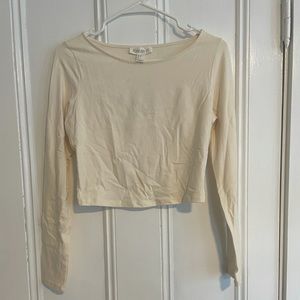 Off white long sleeve crop top
